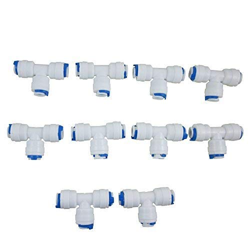 Quick Connector for RO Water Reverse Osmosis System (Pack of 10) (T Type)