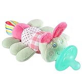 Evedy Baby Pacifier Toy, Washable Funny Animal Pacifier Holder with breathable holes Teething Soother for Newborn, Silicone Nipple Breast Feeder for Infant Toddler Baby Kids