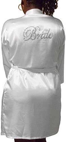 Womens Short Kimono Solid Satin Lounge Robe