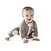 baby deedee Double Zipper Onesies, One Piece Cotton, Long Sleeve Footless Baby Pajamas, 6-12 Months, Heather Mocha