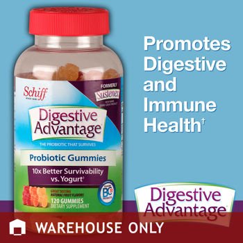 Schiff Digestive Advantage Probiotic Gummies - 2 Bottles, 120 Gummies Each