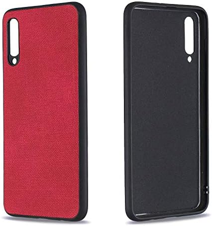 Jecce Phone Case Compatible for Samsung Galaxy A50 Case 2019 Kids Slim Lightweight Stand Smart Models Soft Leather Wallet Flexible TPU Bumper T Library Pu Cover Fabric Strap Hand (red)