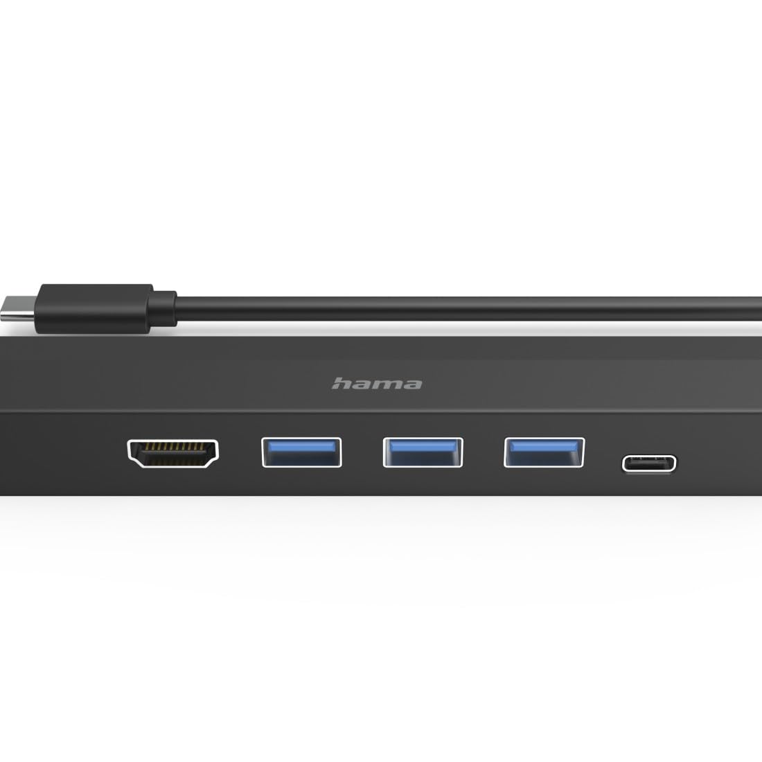 Hama USB-Hub 6 Ports (3X USB-A, USB-C, HDMI, LAN, Ethernet, für Maus, Tastatur, Monitor, Netzwerk etc., bis zu 5 Gbps, Ultra HD, 4K, Thunderbold, Power Delivery) 4