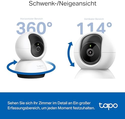 TP-Link C220 360°-WLAN-Überwachungskamera für den Innenbereich, 2K 4MP, IR Nachtsicht, Bewegungserkennung, Zwei-Wege-Audio, kompatibel mit Alexa und Google Assistant, für Babys/Haustiere