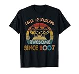 Level 12 Unlocked Awesome Since 2007 -12th Birthday Gamer  T-Shirt