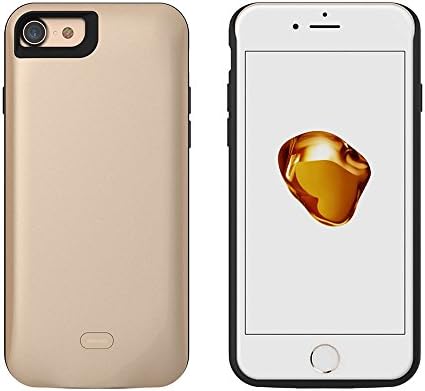 iPhone 7 Battery Case- Gomeir Ultra Slim Charging Case High-Capacity 5200mAh External Battery Case for iPhone 7 (Build-in Magnetic Works with Magnetic Car Phone Mount Holder) (Gold)
