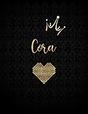 Cora: Black Personalized Lined Journal with Inspirational Quotes by Panda Studio