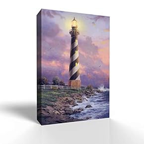 Canvas Wall Art Lighthouse Pictures Home Wall Decorations for Bedroom Living Room Paintings Canvas Prints Framed - 12x18 inches