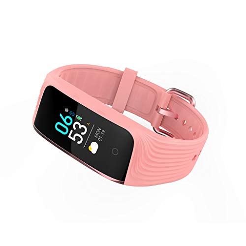 Fitness Tracker,Smart Wrist Band Sleep Sports Fitness Heart Rate Tracker Pedometer(Pink)