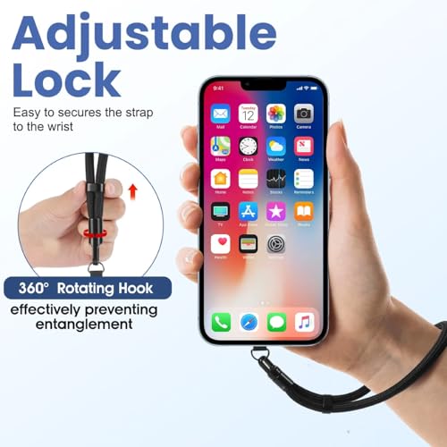 2PCS Hand Wrist Strap Lanyard - Adjustable Cell Phone Strap Hand Wrist Strap Lanyard with Tether Tabs for Smartphones for Women and Men, One Size