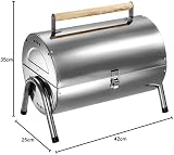 TecTake Portable BBQ Grill Stainless Steel 2 Areas Charcoal Silver view 10