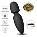 Mini Wand Massager,Fovel Wireless Cordless Portable Small Size Handheld Powerful Massage for Back Neck Shoulder Silent Waterproof USB Chargeable,Black