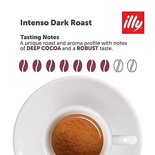 ILLY INTENSO GROUND ESPRESSO COFFEE, BOLD ROAST, INTENSE, ROBUST AND FULL FLAVORED WITH NOTES OF DEEP COCOA, 100% ARABICA COFFEE, NO PRESERVATIVES, 8.8 OUNCE CAN (PACK OF 1)
