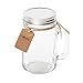 6 Pack - Vintage Mason Jar Mugs with Chalkboard Labels and Tin Lids, Mason Mugs with Handles for Weddings, Candle Jars, Party Favors, 16oz, by California Home Goods