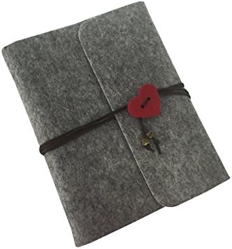 YUYWOO Vintage Retro Felt Cover Handmade Self-adhesive DIY Wedding Anniversary Journal Photo Album Scrapbook,30 Sheets/60 Sides of Black Paper, 23 x 17cm