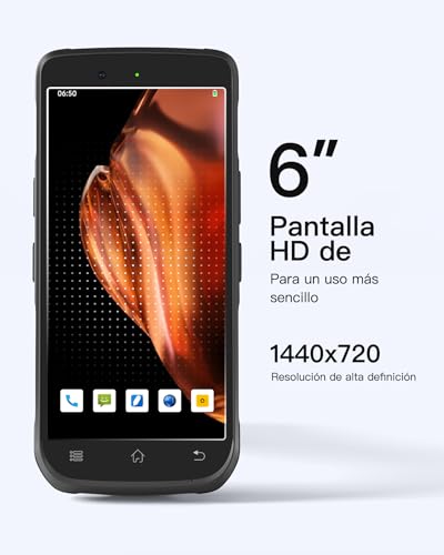 Inateck Android 12 PDA - Escáner de código de barras PDA de 6 pulgadas, pantalla táctil completa, lector 1D/2D con empuñadura de pistola, escáner Bluetooth IP66 6500 mAh, Wi-Fi 6 y 4G, para minoristas