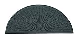 Guardian EcoGuard Diamond Fan Indoor Wiper Door Mat, Recycled Plactic and Rubber, 3', Charcoal Black