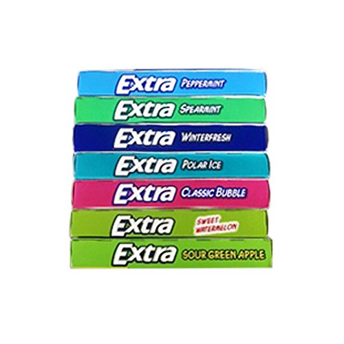 Extra Sugar Free Chewing Gum Variety Pack 14 Packs 7 Flavors from