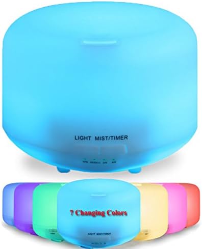 Aromatherapy Essential Oil Diffuser,Hamaxa 250ml Ultrasonic Cool Mist Whisper Quiet Aroma Air Humidifier 7 Color LED Light Changing 4 Timer Settings Waterless Auto Shut-Off for Home Office Spa Baby