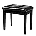 Bonnlo Wooden Piano Bench Keyboard Seat Stool with Music Storage and Padded Cushion - Black