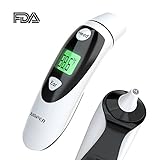 Ear and Forehead Thermometer, Clinically Tested Upgraded Medical Infrared Lens on Improved Accuracy, CE & FDA Approved for Baby and Adult, Instant Read and Easy to Use - No Disposable Cover Needed.