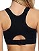 Ekouaer Women's Padded Wirefree High Support Pro Compression Sports Bra Black,L Fits 38BCD