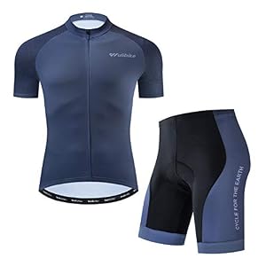 logas Men’s Cycling Jersey Suit Bike Jersey with 4D Gel Padded Bib Shorts Cycling Men Cycling Outfits Breathable for Men