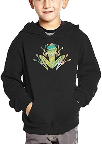 EHOODEDT Tie Dye Heart Tree Frog Boy Cotton Sweatshirt Printing Pocket Pullover Hooded