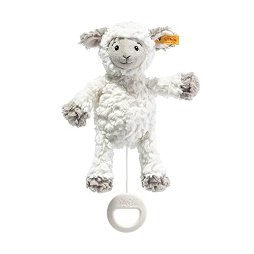 Steiff Lita Lamb, Premium Lamb Musical Stuffed Animal, 0-6 or 6-12 Months, Baby Musical Toys, Baby Pull Toy, Cute Stuffed Animals for Babies, Baby Shower Gift, Soft Cuddly Friends (Crème, 10")