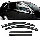 VioletLisa New 4pcs For 11-15 Kia Sorento Wind Dark Smoke Out-Channel/Outside Mount Style Wind Sun Rain Guard Vent Shade Deflector Window Visors