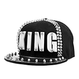 LOCOMO Men Women Black Hedgehog Spike Acrylic King Baseball Cap Snapback FFH068