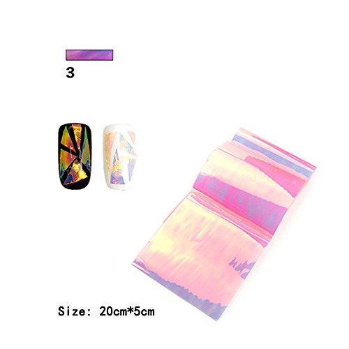 Warm Girl 12PC Explosion Models Symphony Irregular Broken Glass Nail Stickers Nail Aurora Platinum Paper Mirror Glass Paper