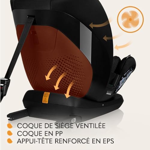 LAVENDER I-SIZE Siège Auto Enfants de 76 à 150 cm Conforme à la Norme R129 i-Size, Montage Face à la Route ISOFIX Ceinture TT, Réglage de l'Appui-tête et du Dossier Insert réducteur (Black)