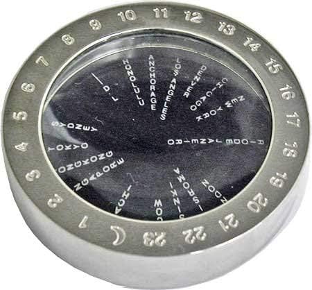 World Timer Paperweight and Magnifier