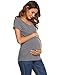 Hotouch Nurse Shirt Women's Maternity 100% Cotton Pregnancy T-Shirt Maternity Tops and Blouses Dark Grey M