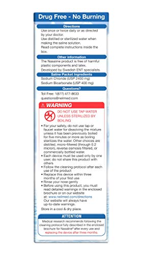 Squip Nasaline Nasal Rinsing System with 10 Premixed Saline Packets