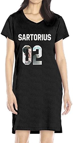 Women's Jacob Sartorius Hit Or Miss V-neck Short Sleeve Casual T-Shirt Dress Black S
