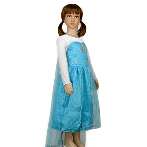 Rush Dance Snow Princess Queen Elsa Snowflake Dress Costume Cosplay (7T-8T, Frozen)