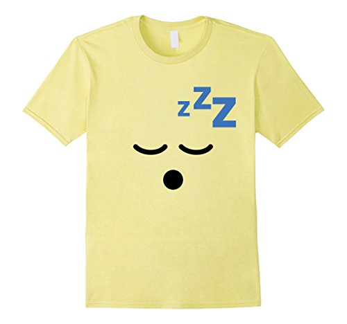 Mens Zzz Sleeping Snoring Face Emoji T Shirt Costume Medium Lemon