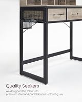 VASAGLE Dressing Table with Folding Mirror 3 Pieces Greige Black RVT004B02 view 12