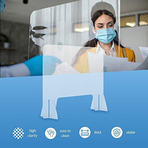 artnaturals Sneeze Guard Plexiglass Shield 32" x 32" for Desk