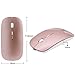 Tsmine Wireless Bluetooth Mouse, Silent Rechargeable Mice, 1600 DPI 3 Adjustable Levels, Noiseless Mini Mouse for MacBook Pro/Air, iPad, iPhone Laptop, Computer,Desktop, PC(Pink)