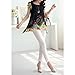 Anself Fashion Women Chiffon Blouse Floral Print Hollow Out Overlay Petal Sleeves Tops Black