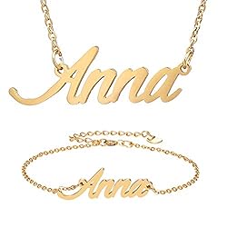HUAN XUN Anna Name Necklace Bracelet Couple