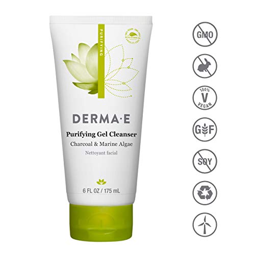 DERMA E Purifying Gel Cleanser with Activated Charcoal, Marine Algae & Hyaluronic Acid – Face Wash Cleanses, Hydrates… - Image 6