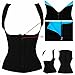 Women Hot Sweat Body Shaper Tank Top Tummy Fat Burner Slimming Sauna Vest Weight Loss Shapewear - LTSnake (Black+Zip, XL)
