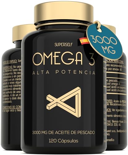 Omega 3 Aceite de Pescado - 3000 mg Triple Potencia - 120 Cápsulas Blandas