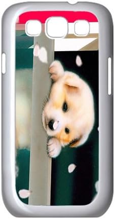 Amazon Samsung Galaxy S3 I9300 ケース 窓口で主人を待つ可愛いワンワンちゃん Samsung S3 I9300専用 ポリカーボネート製ハードケース ホワイト ケース カバー 通販