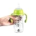 Glass Baby Bottle, 8 Ounce with Sippy Straw, Bottle Handle, Anti-Colic Nipple, Natural Feeding for 6 Months Plus