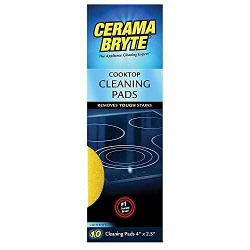 Cerama Bryte Complete Cooktop Cleaning Kit, 10 Cleaner Pads, 1 POWR